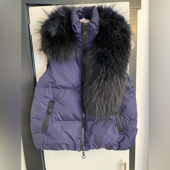 Moncler Down Vest with Detachable Fur Collar - Picture 2 of 10